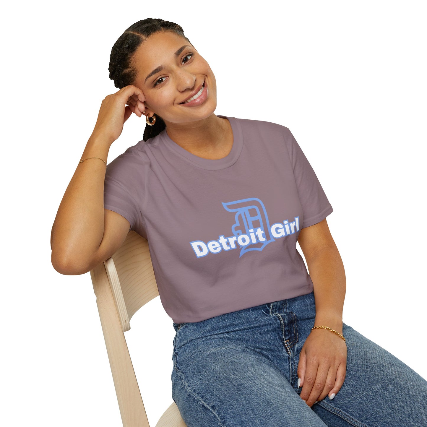 Detroit Girl Unisex Softstyle T-Shirt | Casual Fashion for Detroit Lovers, Gift for Birthdays, Holidays, and Celebrations