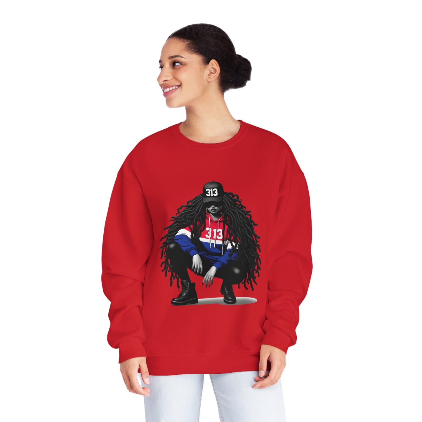 Detroit Basketball Colors Unisex NuBlend® Crewneck Sweatshirt