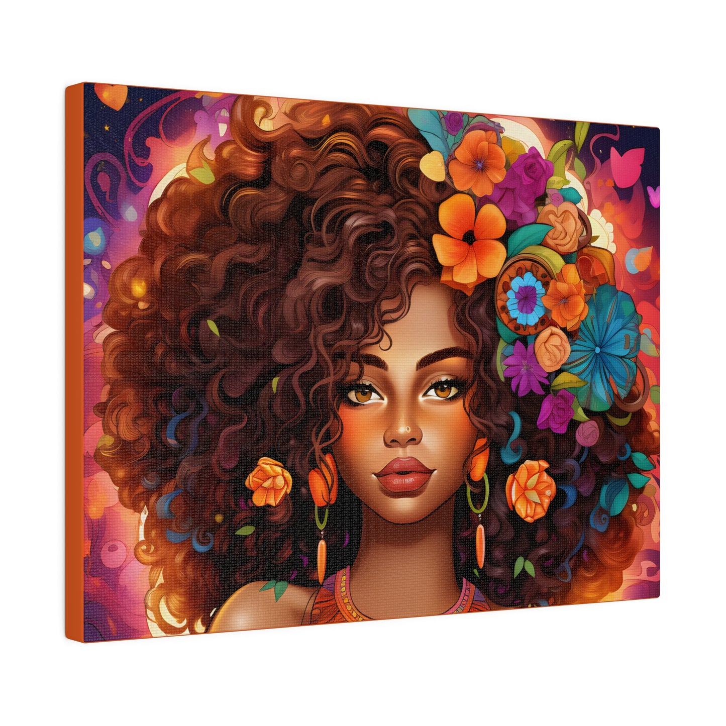 BGM Orange Flower Matte Canvas, Stretched, 0.75"