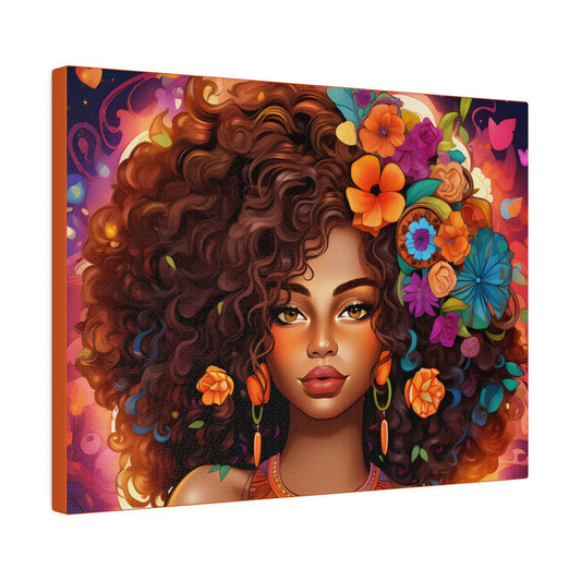 BGM Orange Flower Matte Canvas, Stretched, 0.75"