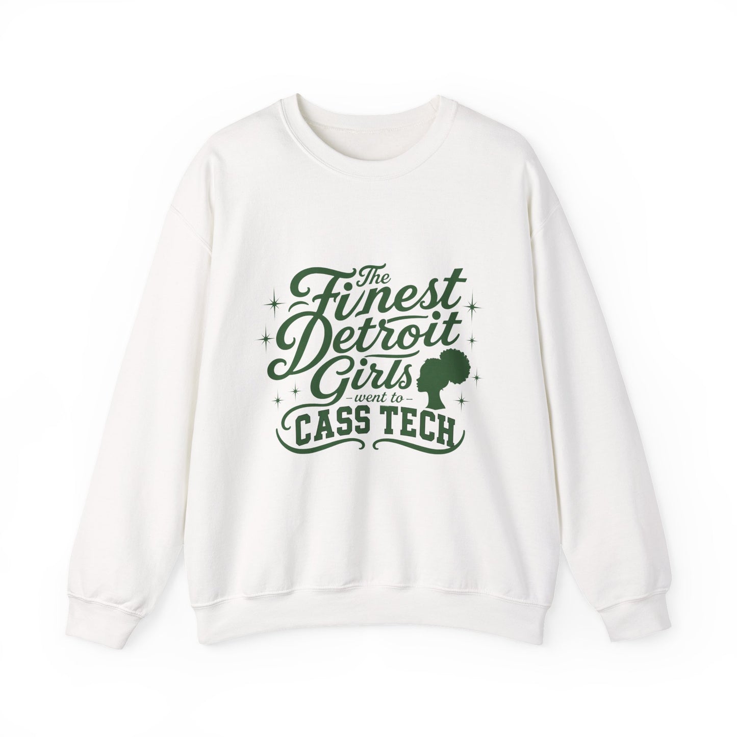 Cass Tech- Afro Silhouette- Detroit Girls are the Finest Crewneck Sweatshirt