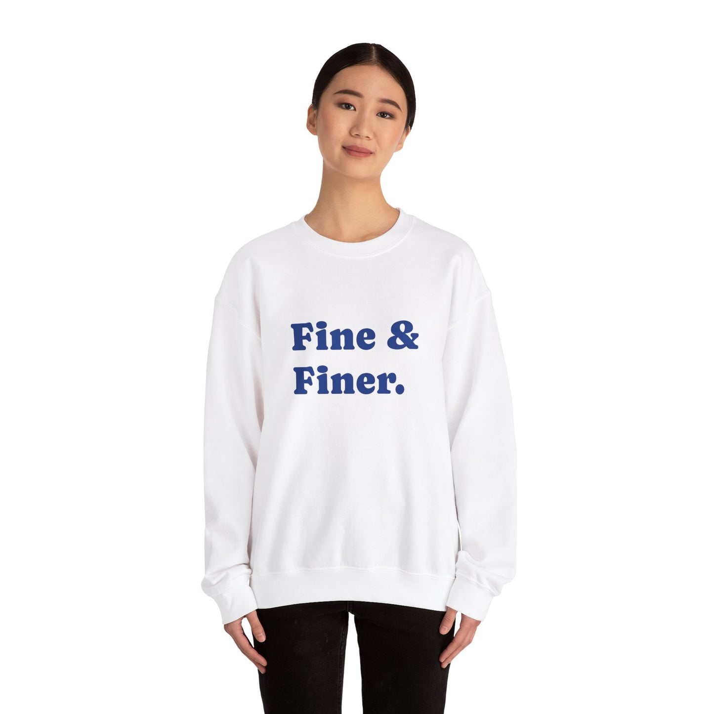 Pure White Fine & Finer Unisex Heavy Blend™ Crewneck Sweatshirt