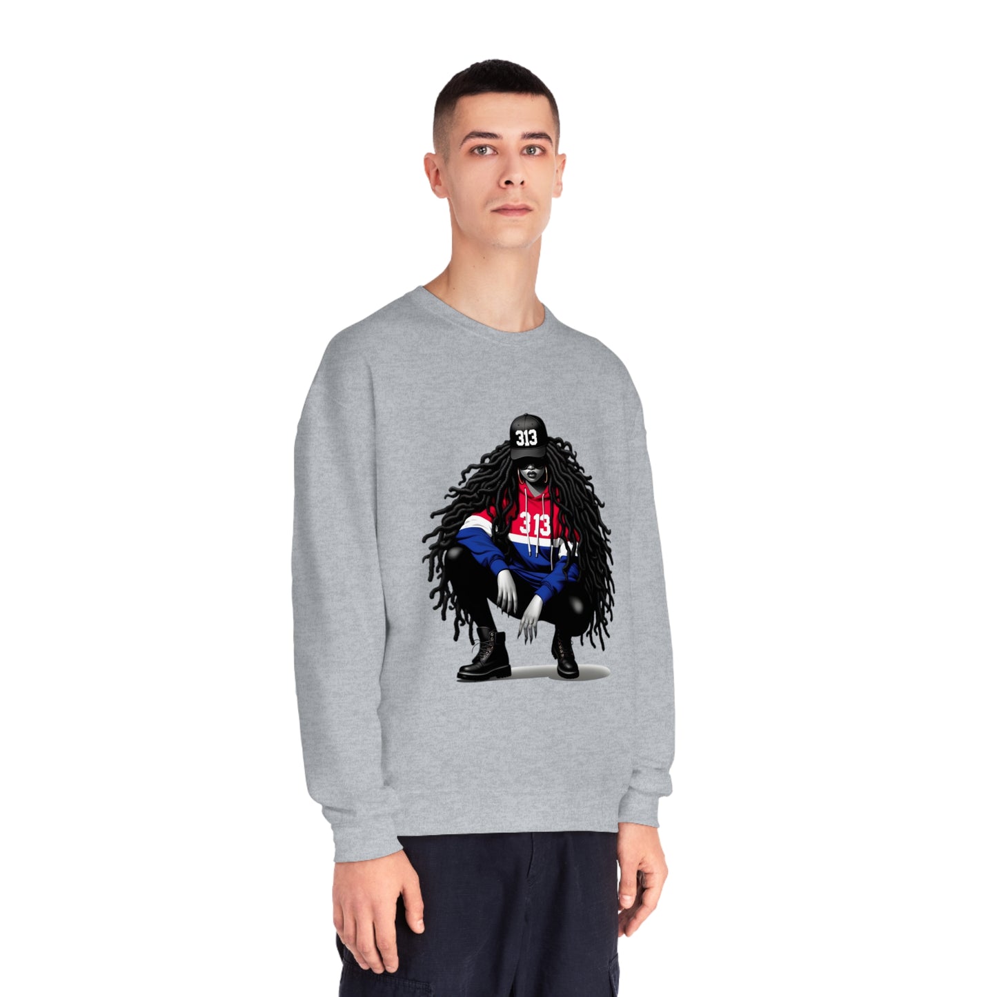 Detroit Basketball Colors Unisex NuBlend® Crewneck Sweatshirt