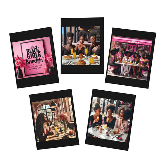 Black Girls Brunchin Multi-Design Greeting Cards (5-Pack)