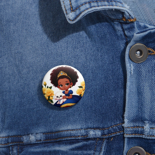 Little Poodle Girl Custom Pin Buttons