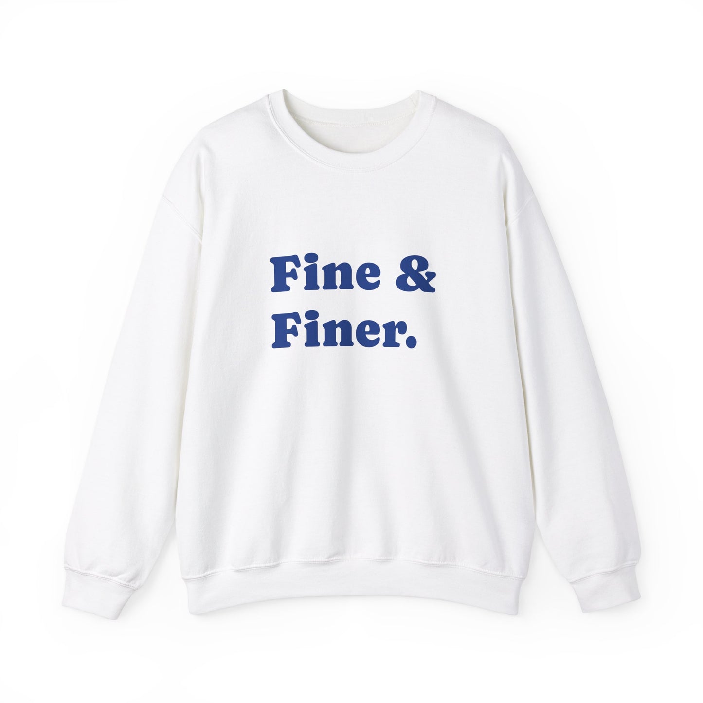 Pure White Fine & Finer Unisex Heavy Blend™ Crewneck Sweatshirt