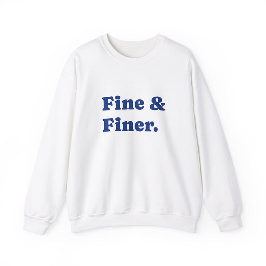Pure White Fine & Finer Unisex Heavy Blend™ Crewneck Sweatshirt