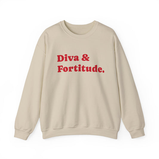 Diva & Fortitude Red Unisex Heavy Blend™ Crewneck Sweatshirt