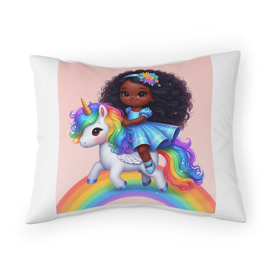 Rainbow Girl Light Pink Pillow Sham