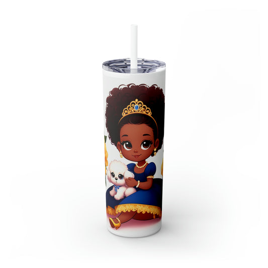 Pretty Poodle Skinny Tumbler with Straw, 20oz