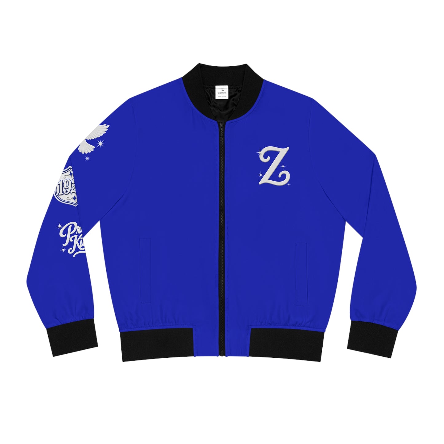 Bomber Jacket — "Black Girls Are the Finest" Blue Women's Bomber