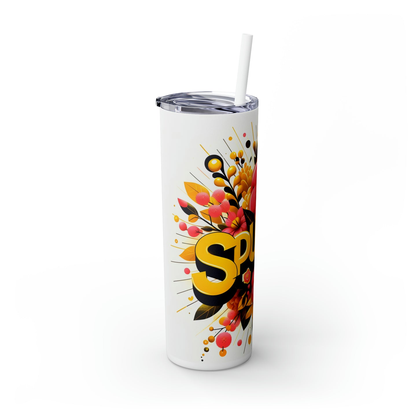 Spunky Skinny Tumbler with Straw, 20oz