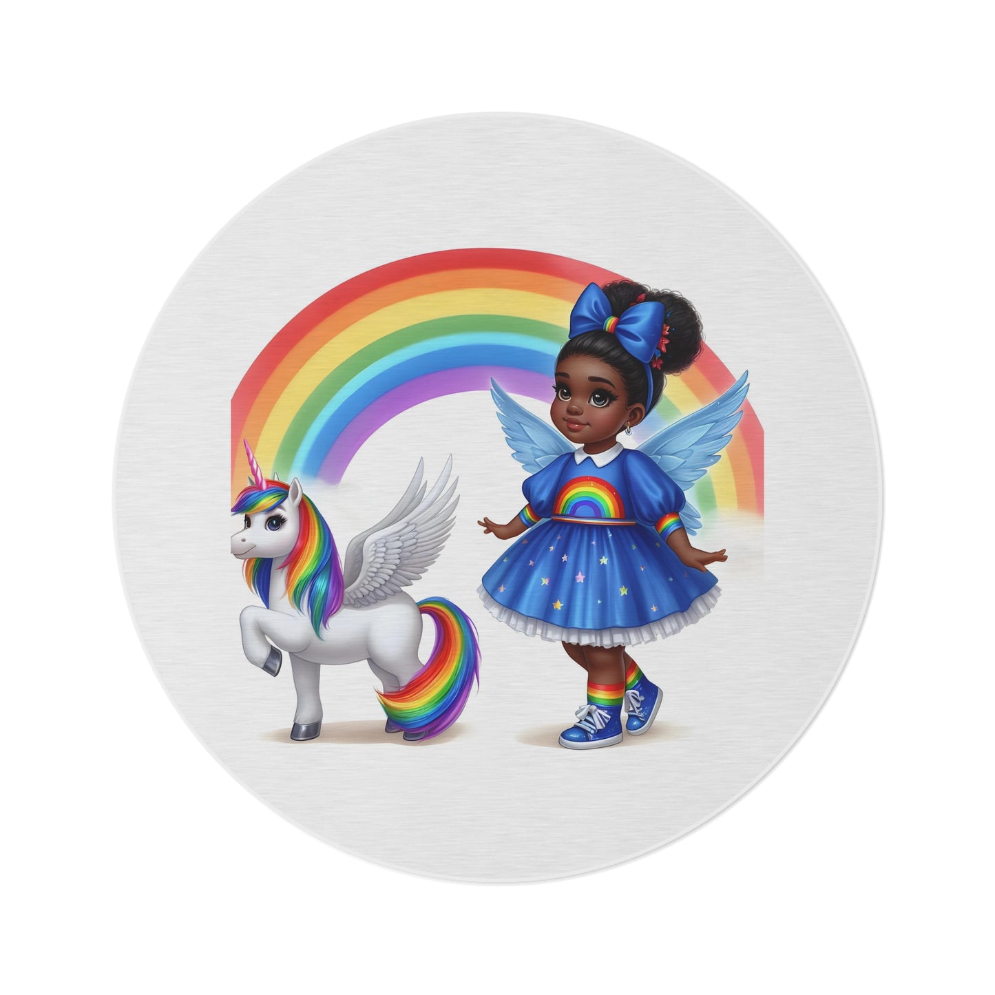Rainbow Girl Round Rug