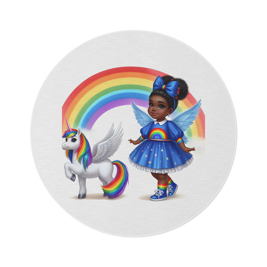 Rainbow Girl Round Rug