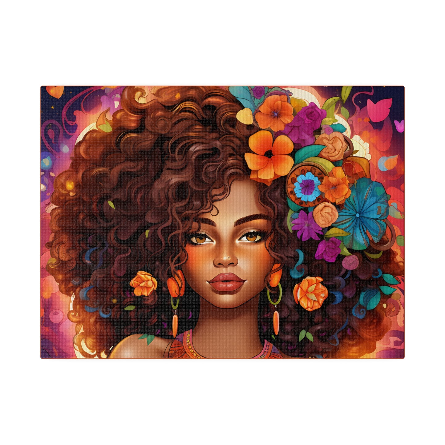 BGM Orange Flower Matte Canvas, Stretched, 0.75"
