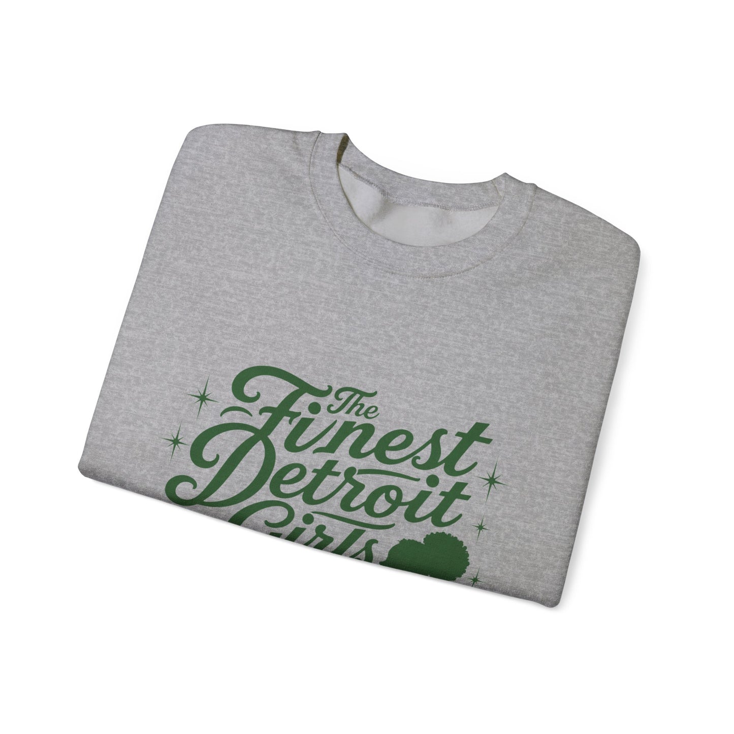 Cass Tech- Afro Silhouette- Detroit Girls are the Finest Crewneck Sweatshirt