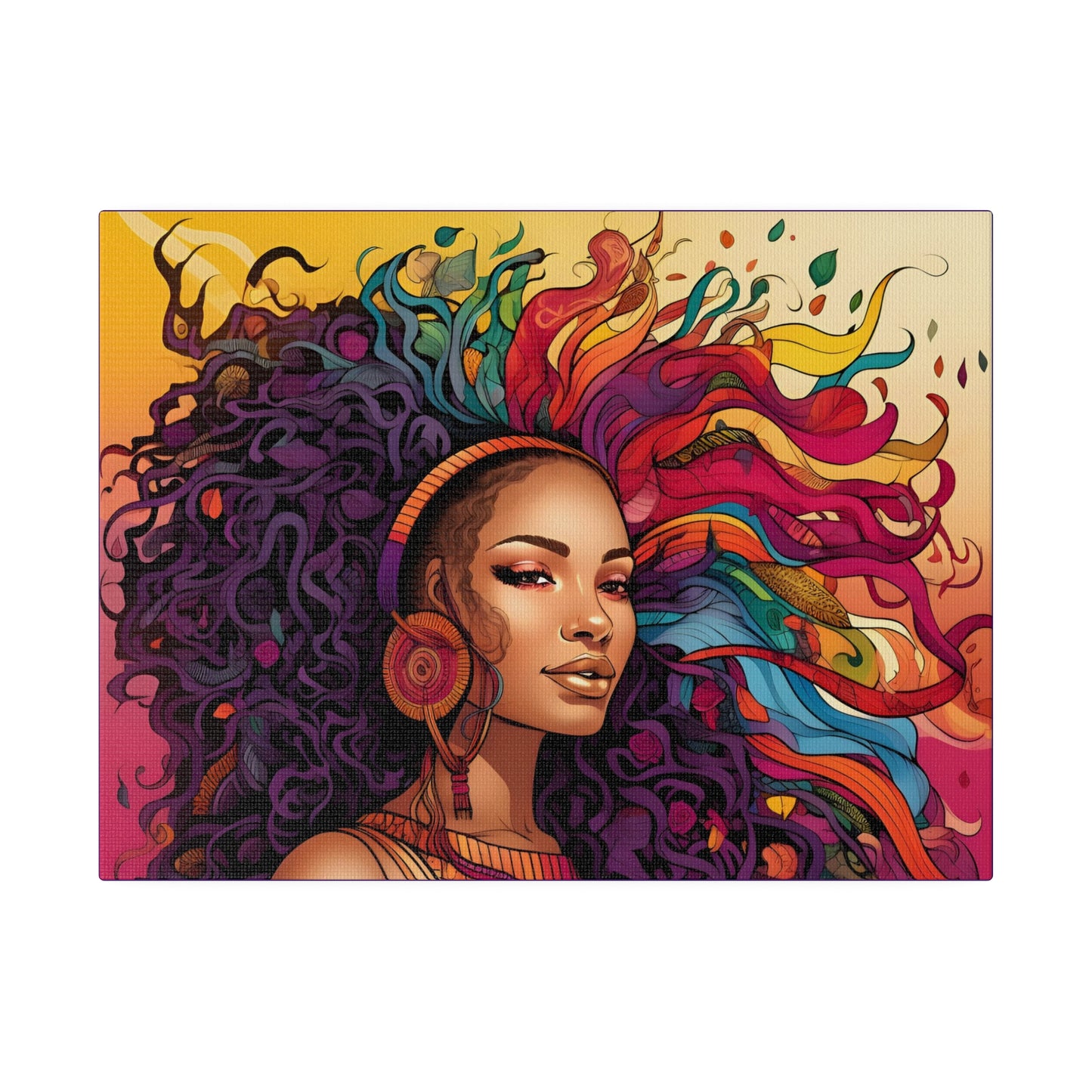 BGM Purple Hair Matte Canvas, Stretched, 0.75"