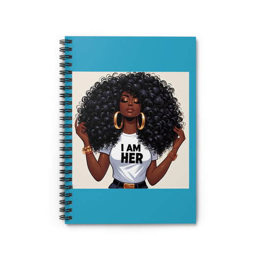 I am Her Light Blue Spiral Notebook - Ruled Line