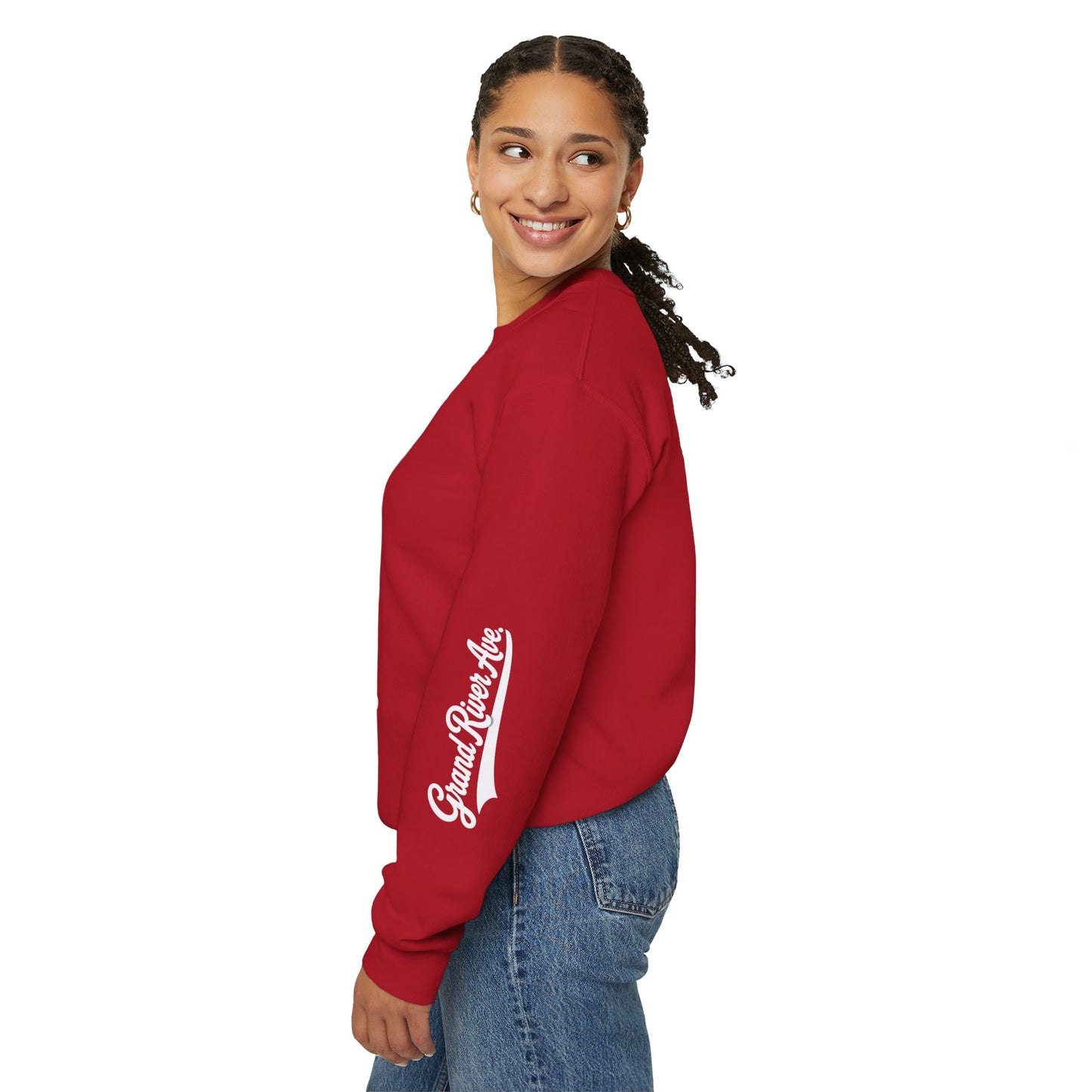 Husky Crest Crewneck Sweatshirt — "Redford" Retro Script