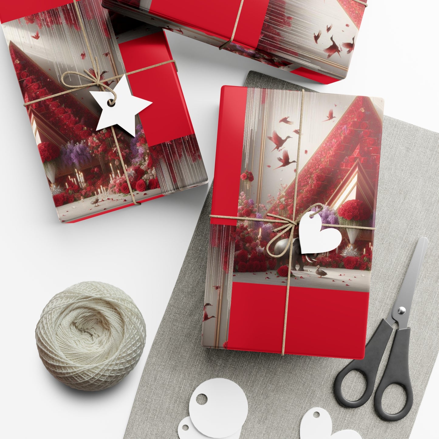 Red Pyramid Gift Wrap Papers