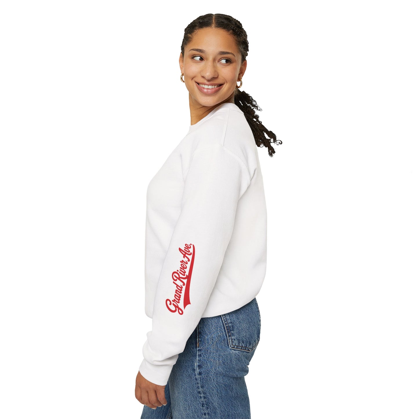 Husky Crest Crewneck Sweatshirt — "Redford" Retro Script