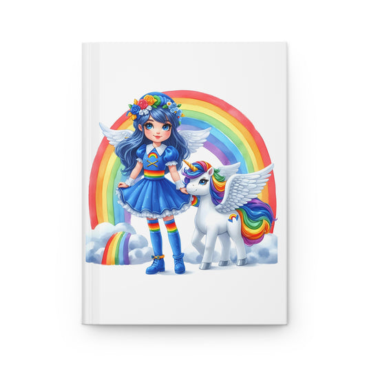 Blue Hair Rainbow Girl Hardcover Journal Matte