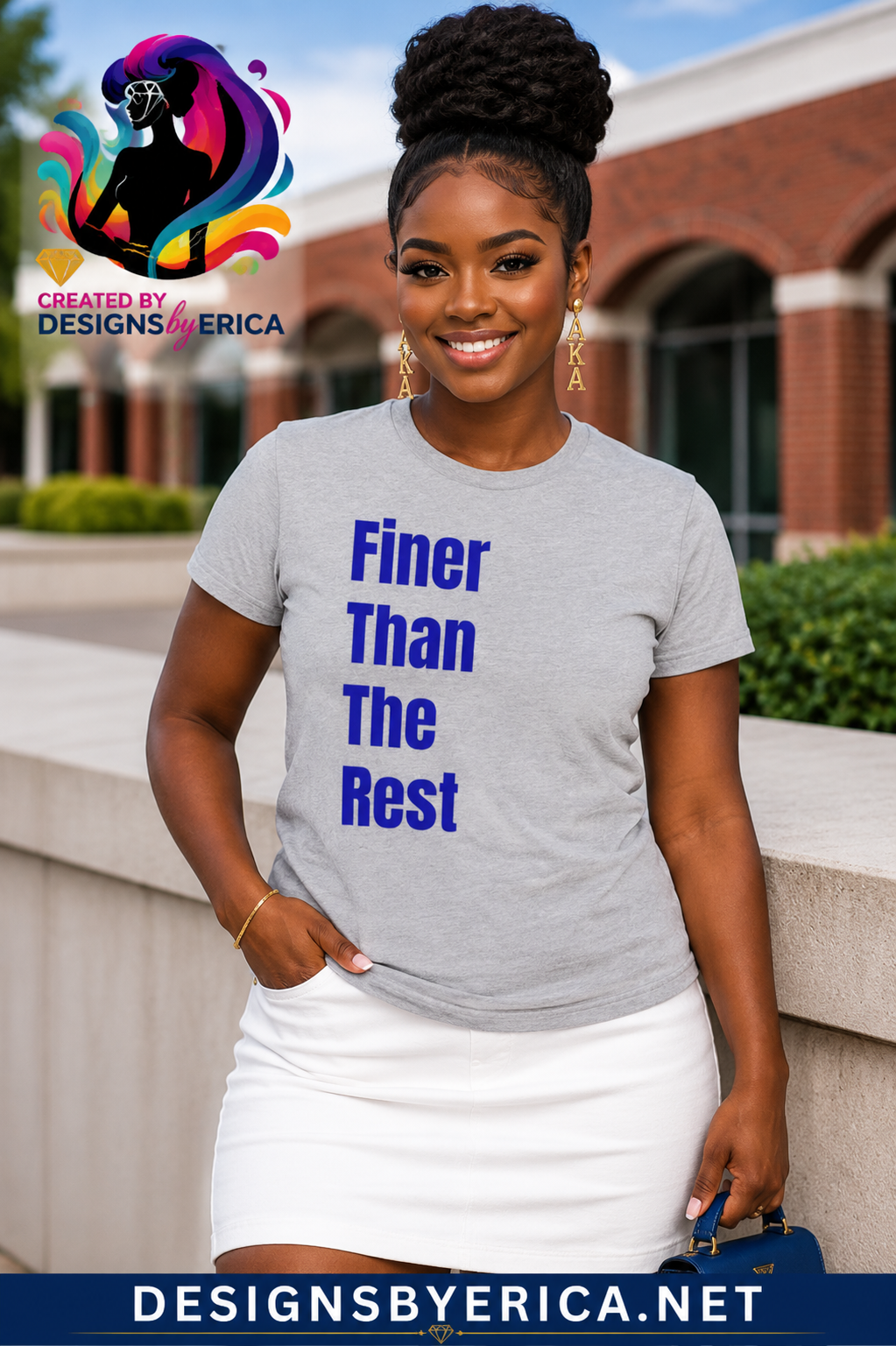 "Finer Than The Rest" Bold Vertical Text Tee