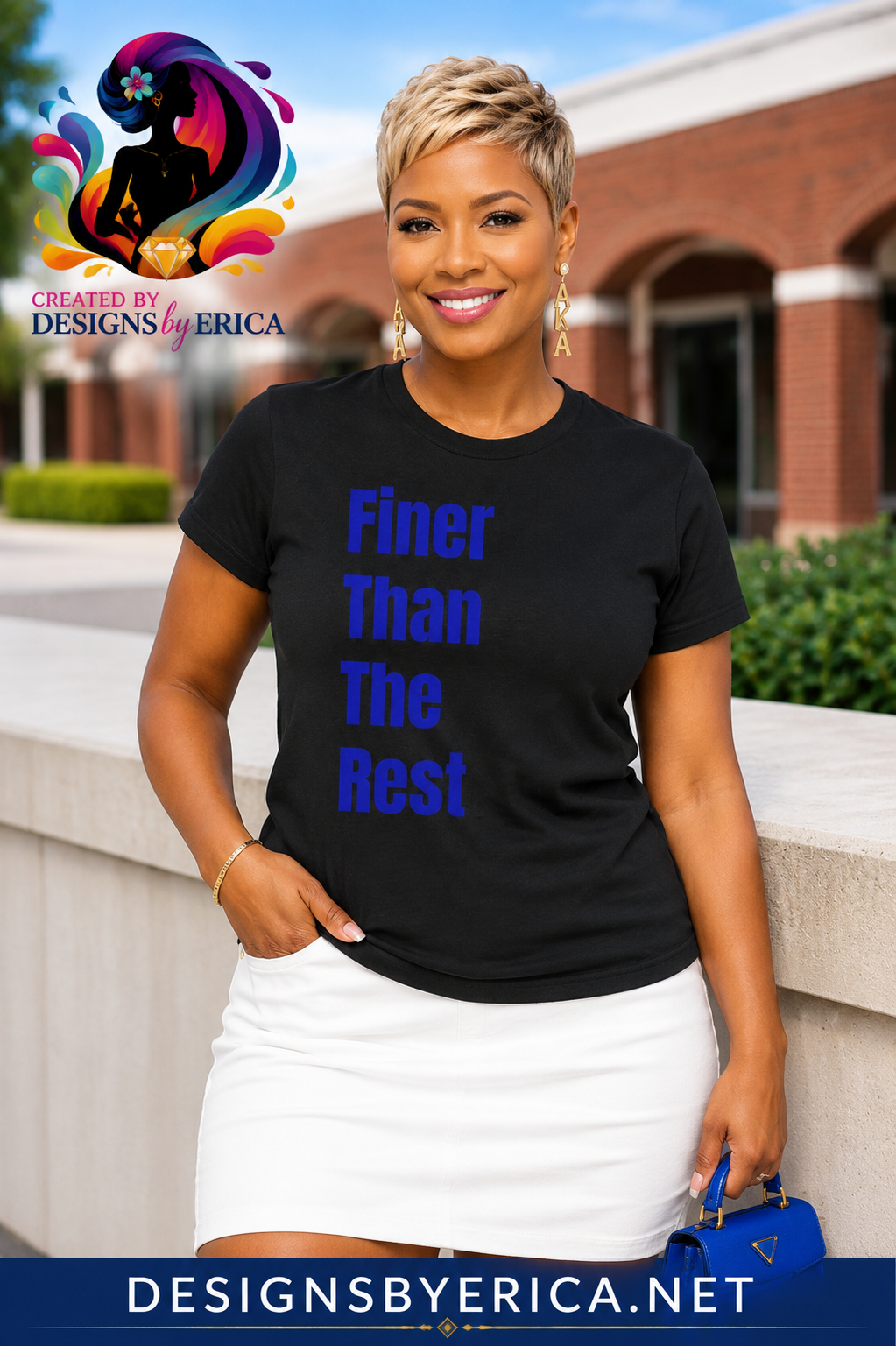 "Finer Than The Rest" Bold Vertical Text Tee