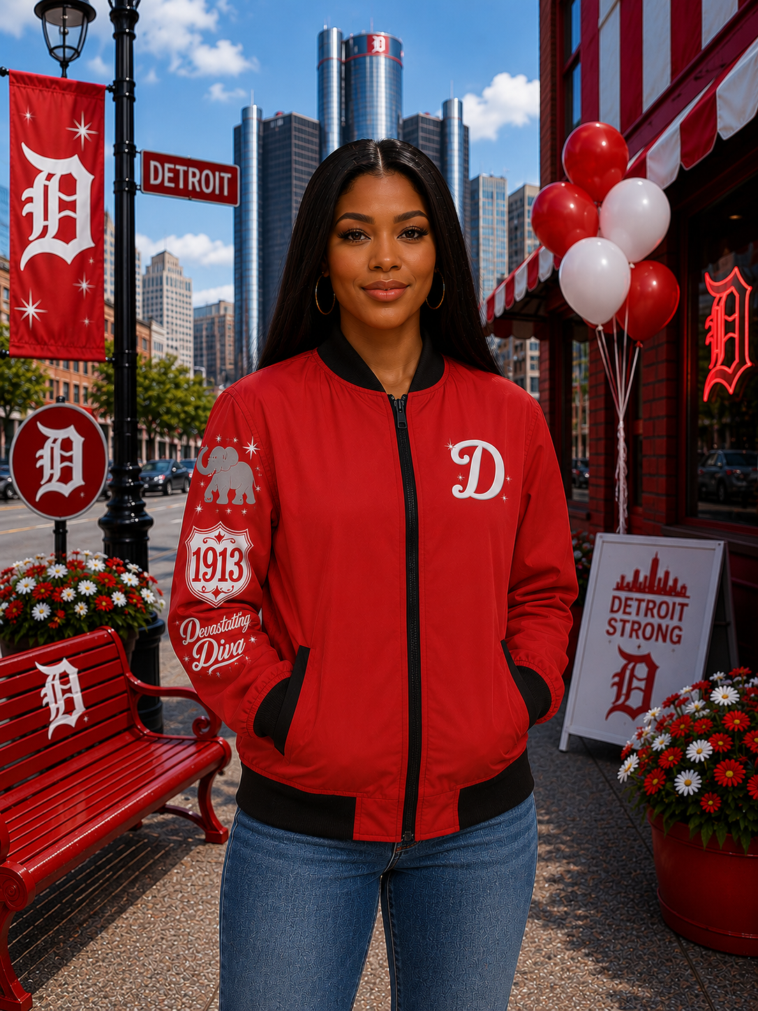 Black Girls Are Divas Women's Bomber Jacket - Red Script Logo