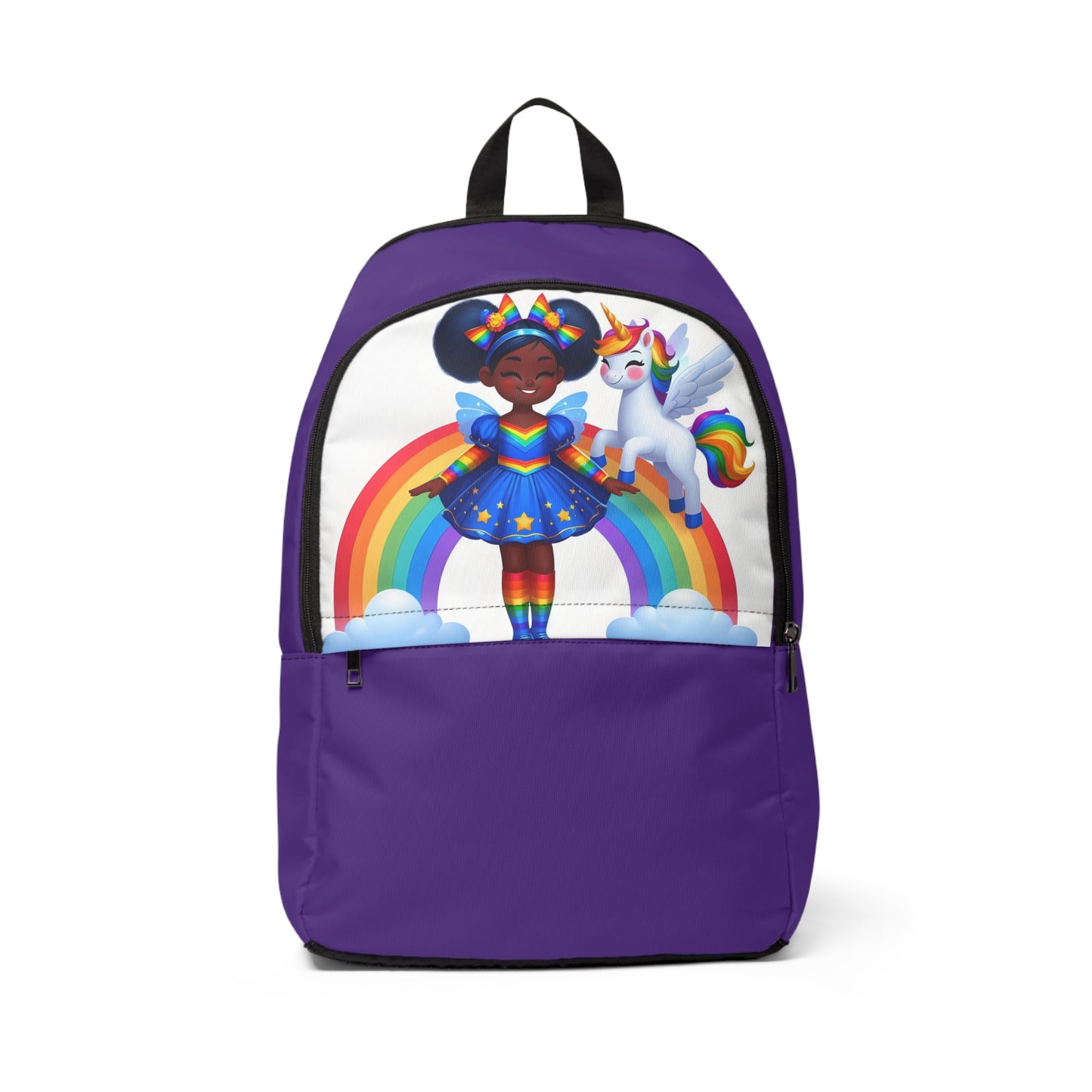 Rainbow Girl Purple Fabric Backpack