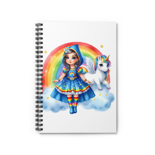 Hooded Rainbow Girl Spiral Notebook - Ruled Line