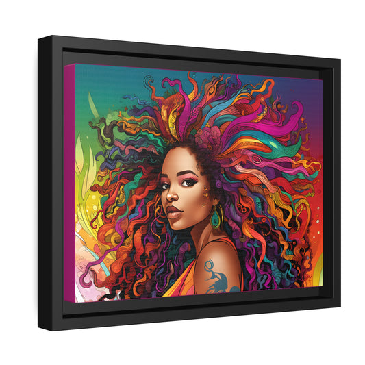BGM Pink Feather Matte Canvas, Black Frame