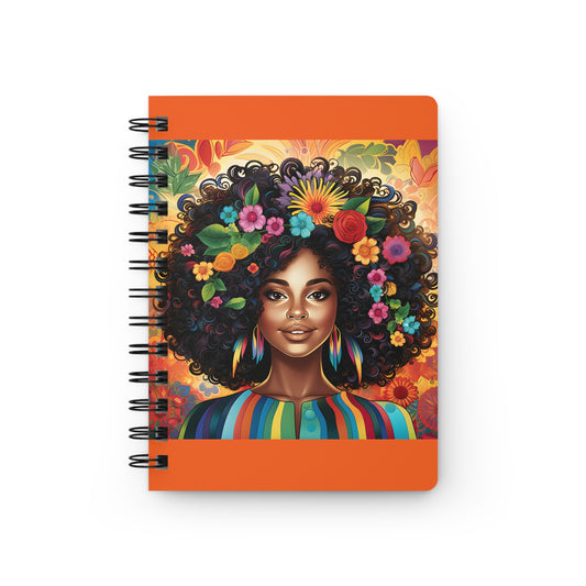 BGM Orange Colorful Floral Spiral Bound Journal