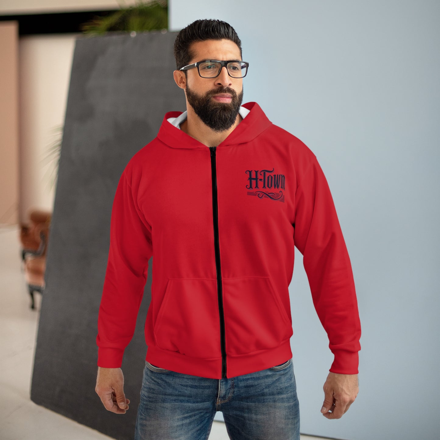 H-Town Unisex Zip Hoodie (AOP)