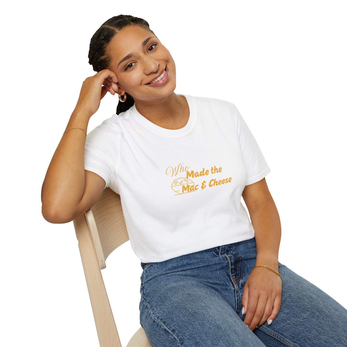 Who Made the Mac & Cheese Unisex Softstyle T-Shirt