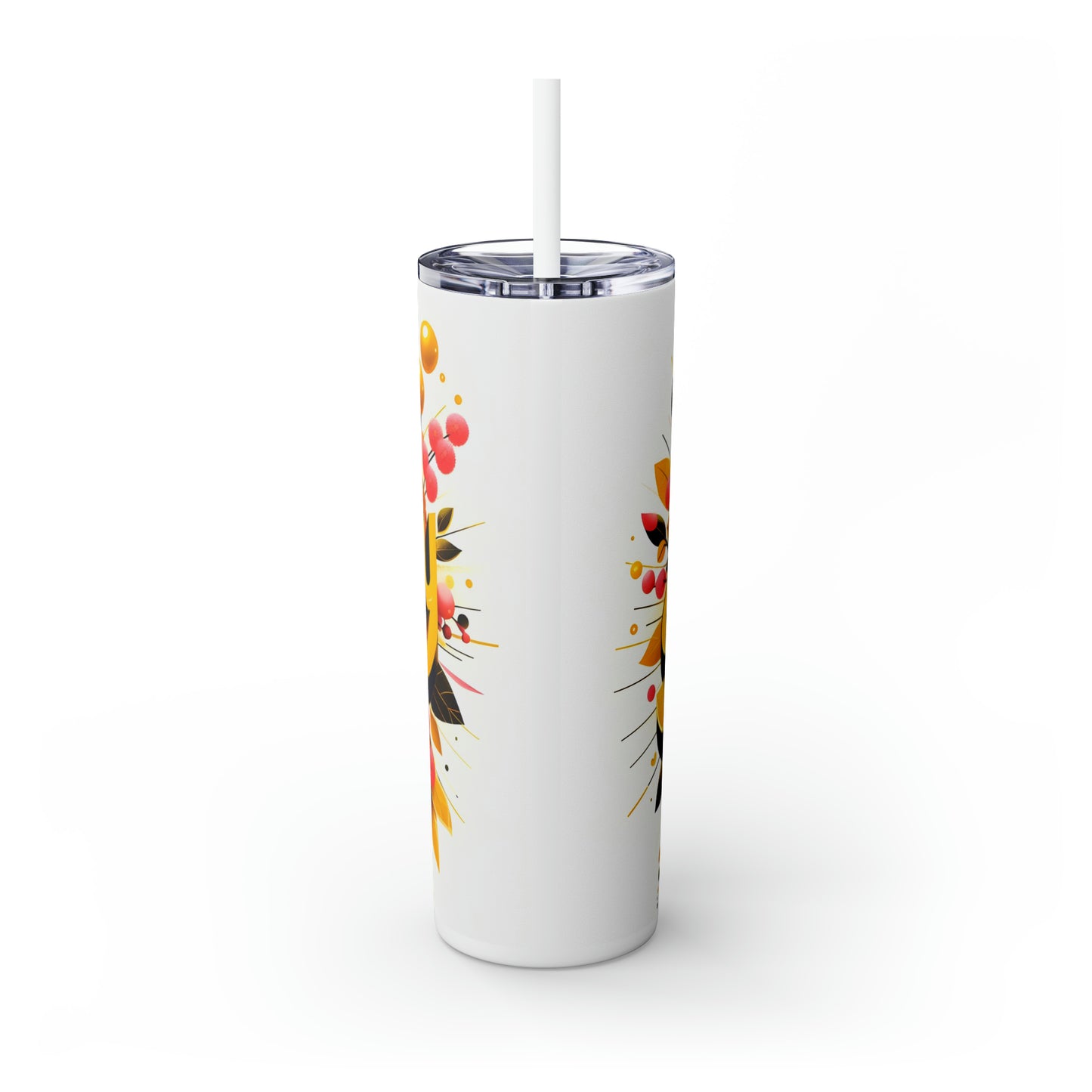 Spunky Skinny Tumbler with Straw, 20oz