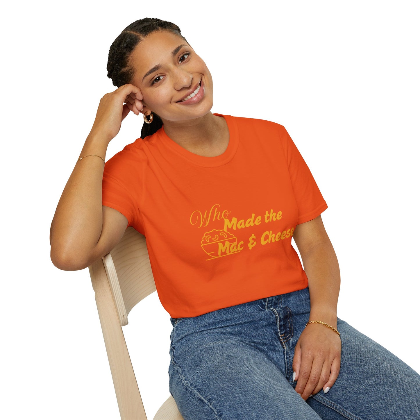 Who Made the Mac & Cheese Unisex Softstyle T-Shirt