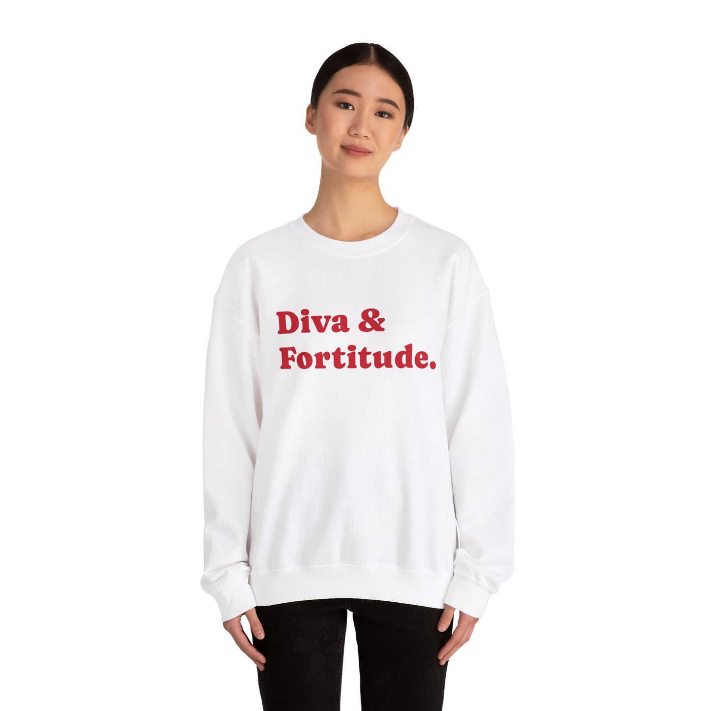 Diva & Fortitude Red Unisex Heavy Blend™ Crewneck Sweatshirt