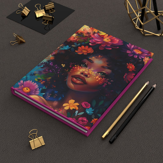 Dark Pink Floral BGM Hardcover Journal Matte