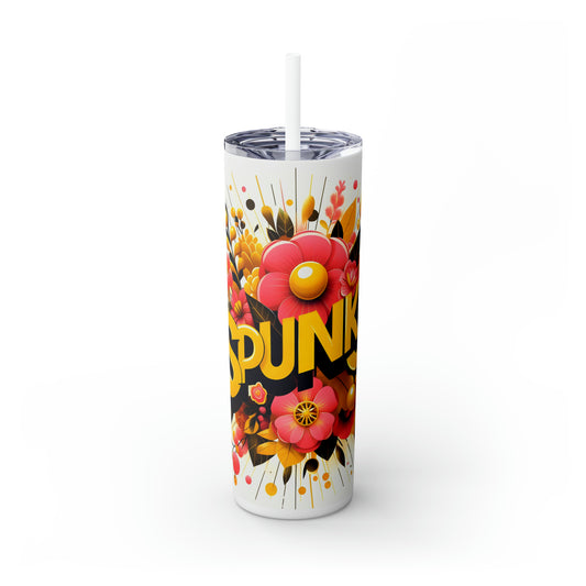 Spunky Skinny Tumbler with Straw, 20oz