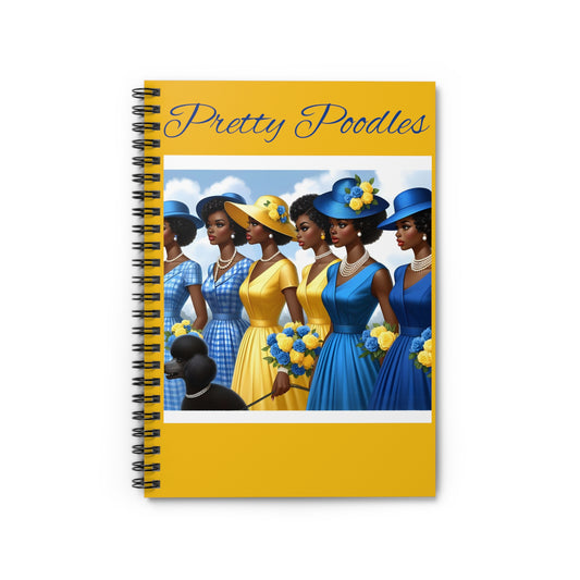 Pretty Poodle Yellow Spiral Notebook - Ruled Line