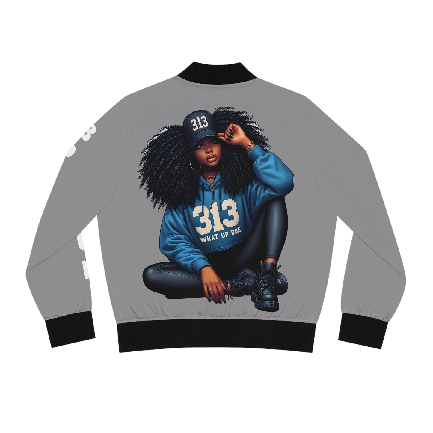 Detroit Girl Women's Bomber Jacket (AOP)