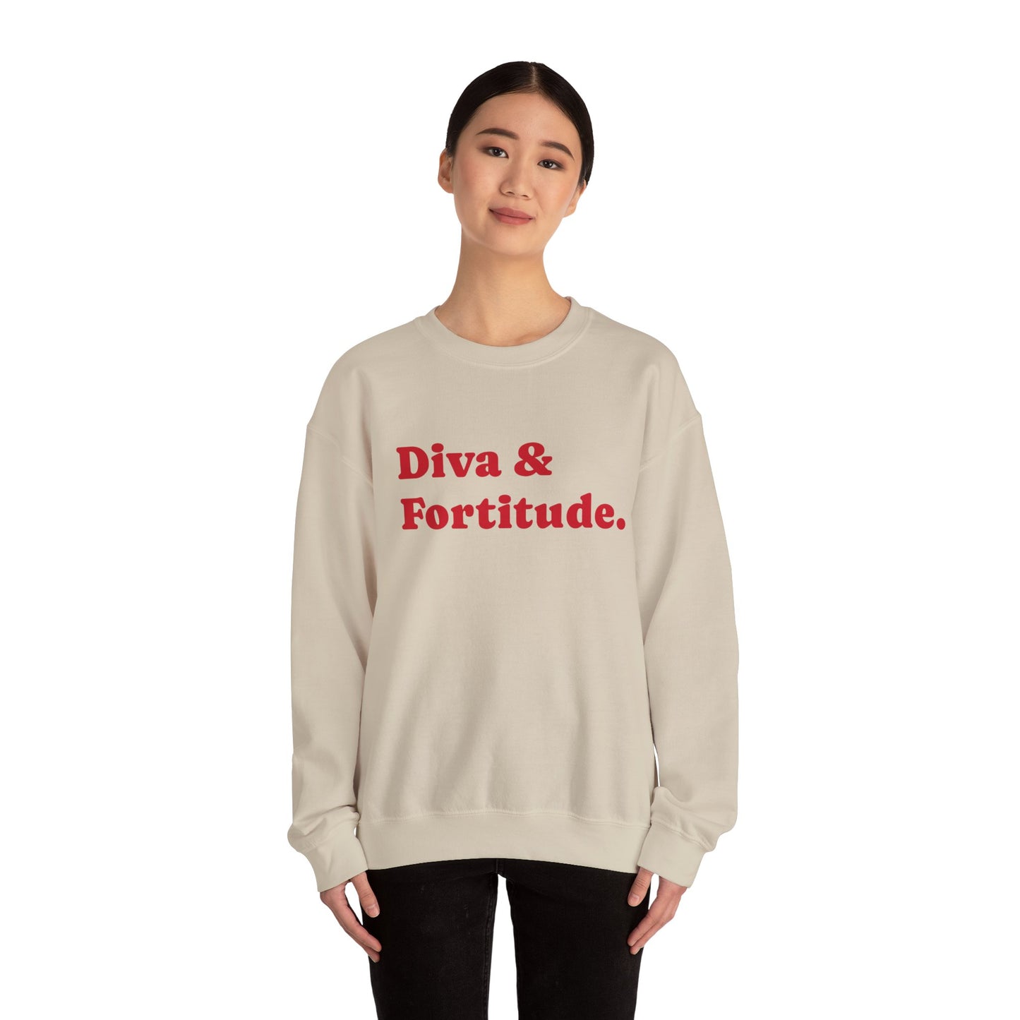 Diva & Fortitude Red Unisex Heavy Blend™ Crewneck Sweatshirt
