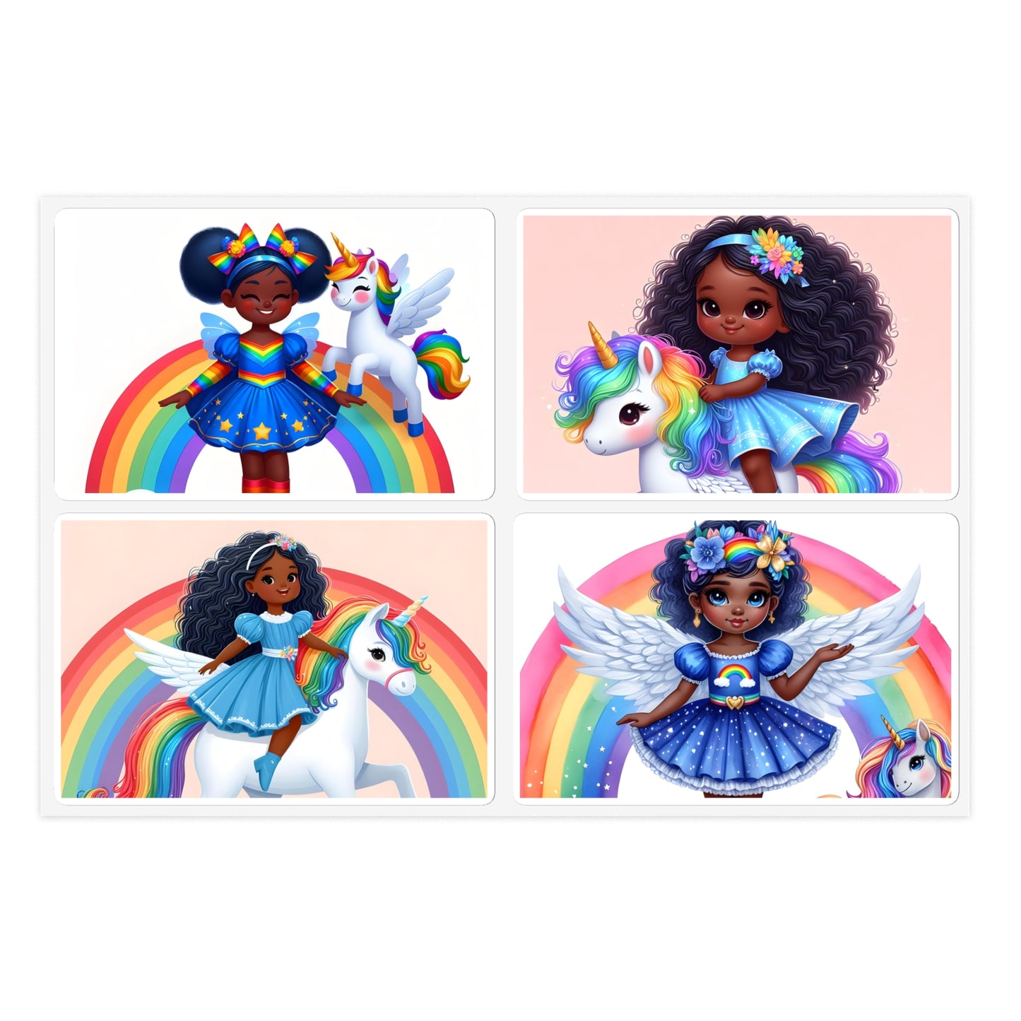 Rainbow Girl Sticker Sheet Bundle, 10pcs