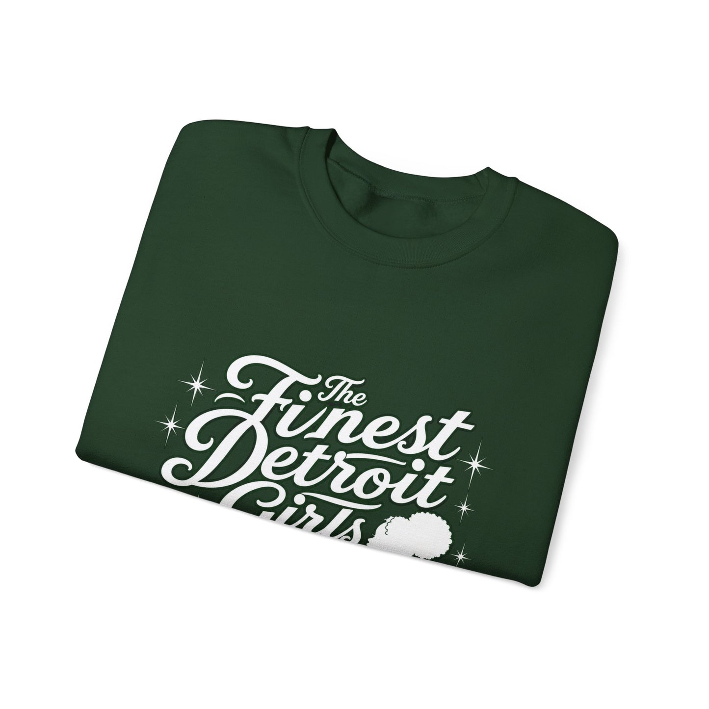 Cass Tech- Afro Silhouette- Detroit Girls are the Finest Crewneck Sweatshirt