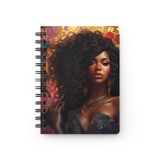 Red Floral Spiral Bound Journal
