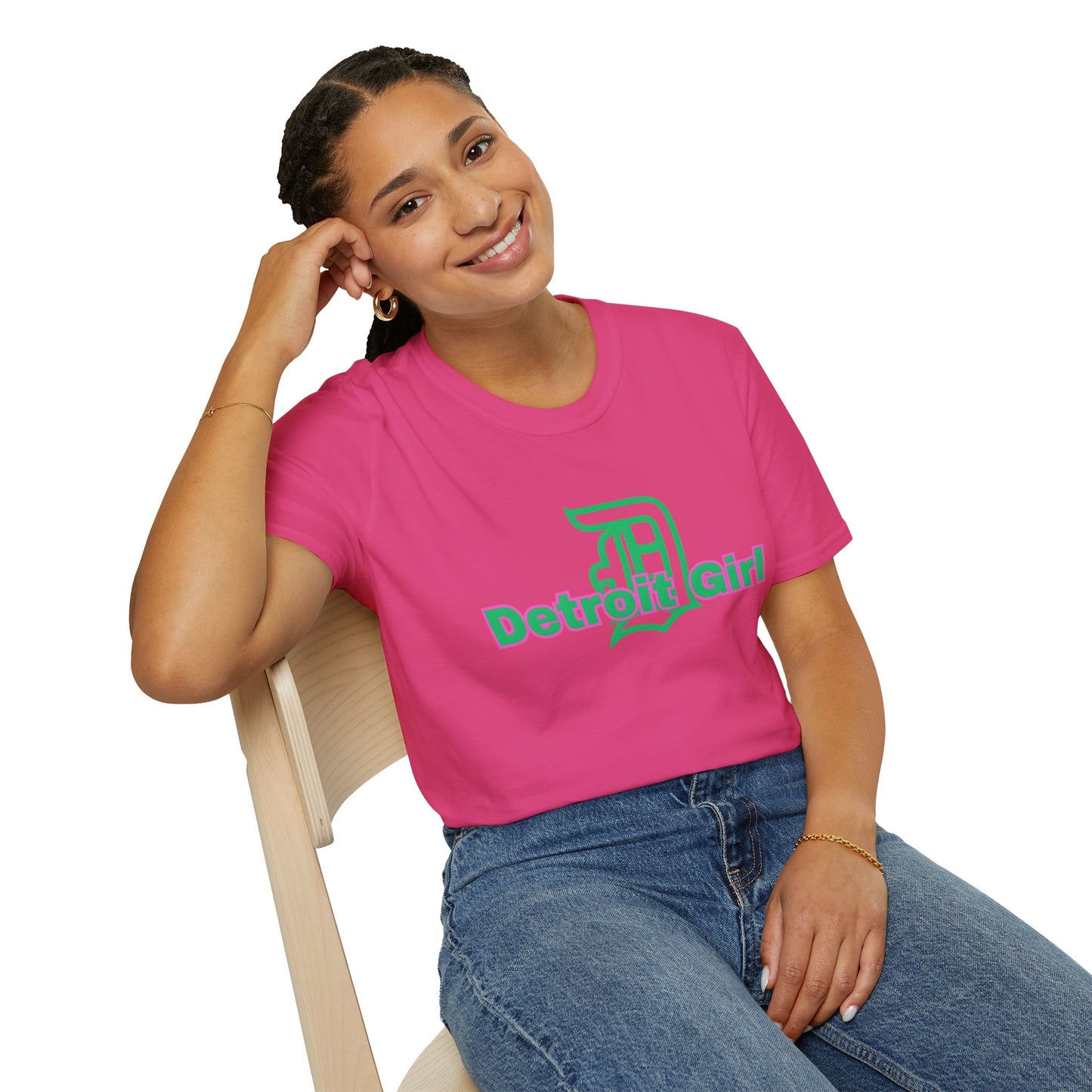 Detroit Girl Unisex Softstyle T-Shirt | Casual Fashion for Detroit Lovers, Gift for Birthdays, Holidays, and Celebrations