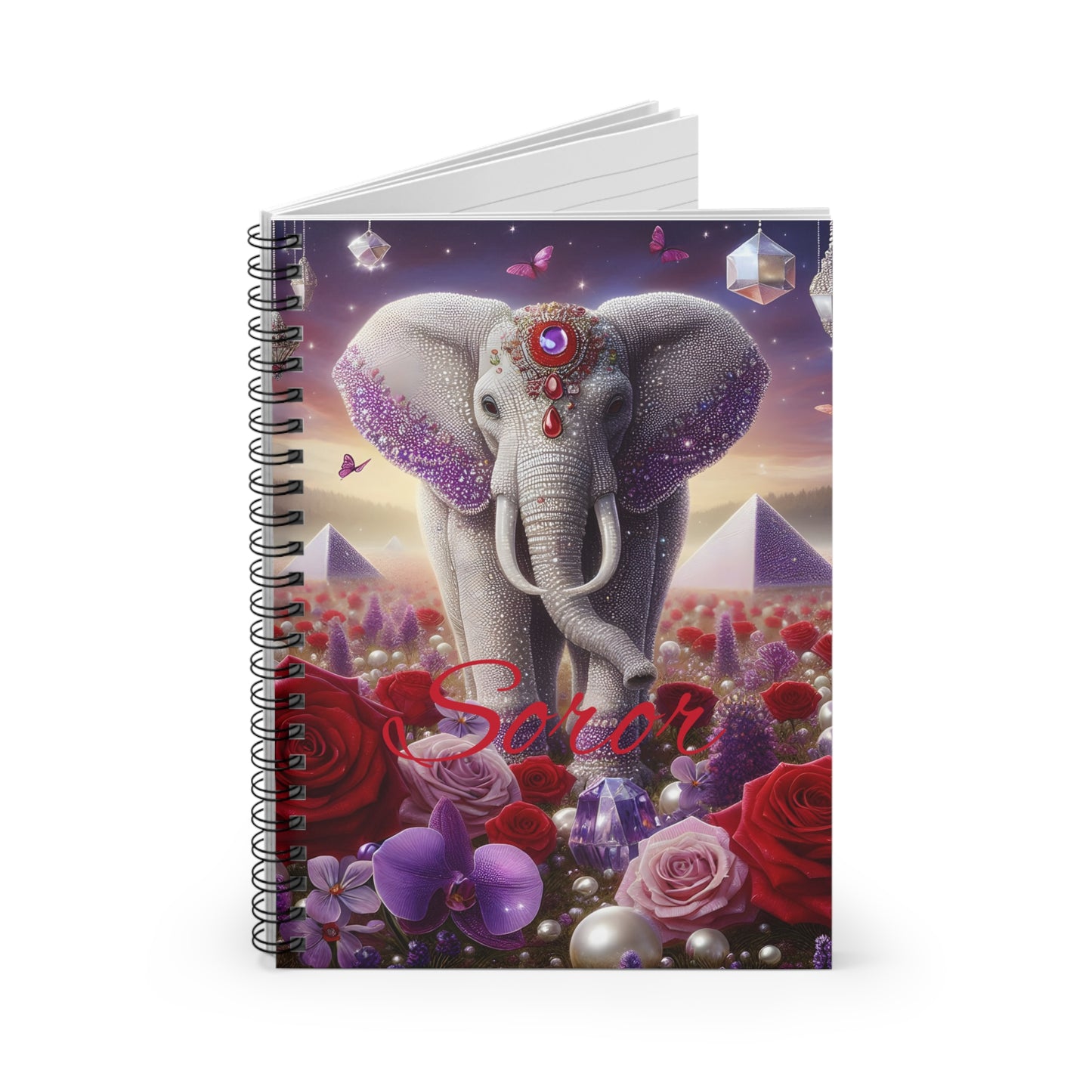 Pearl Elephant Soror Spiral Notebook - Ruled Line