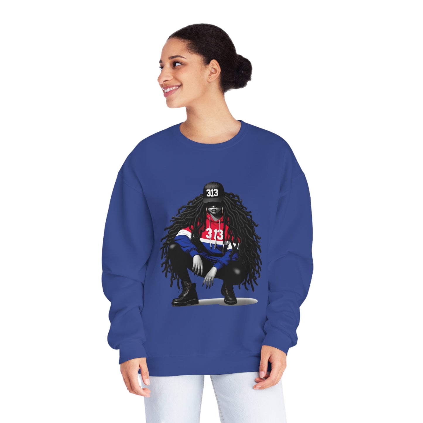 Detroit Basketball Colors Unisex NuBlend® Crewneck Sweatshirt