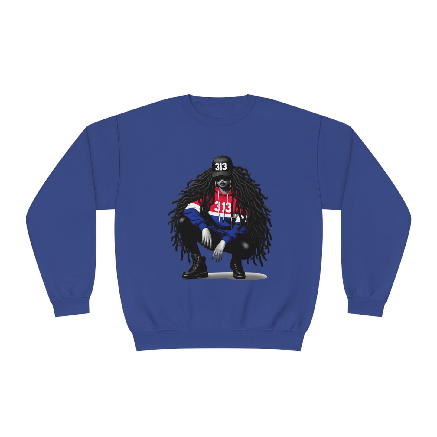 Detroit Basketball Colors Unisex NuBlend® Crewneck Sweatshirt